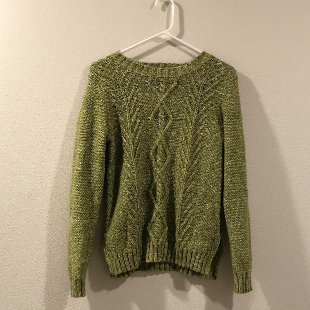 goblincore green st. john’s bay sweater